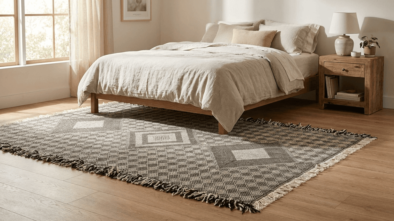 Neutral Tiered Diamond Taznakht Rug