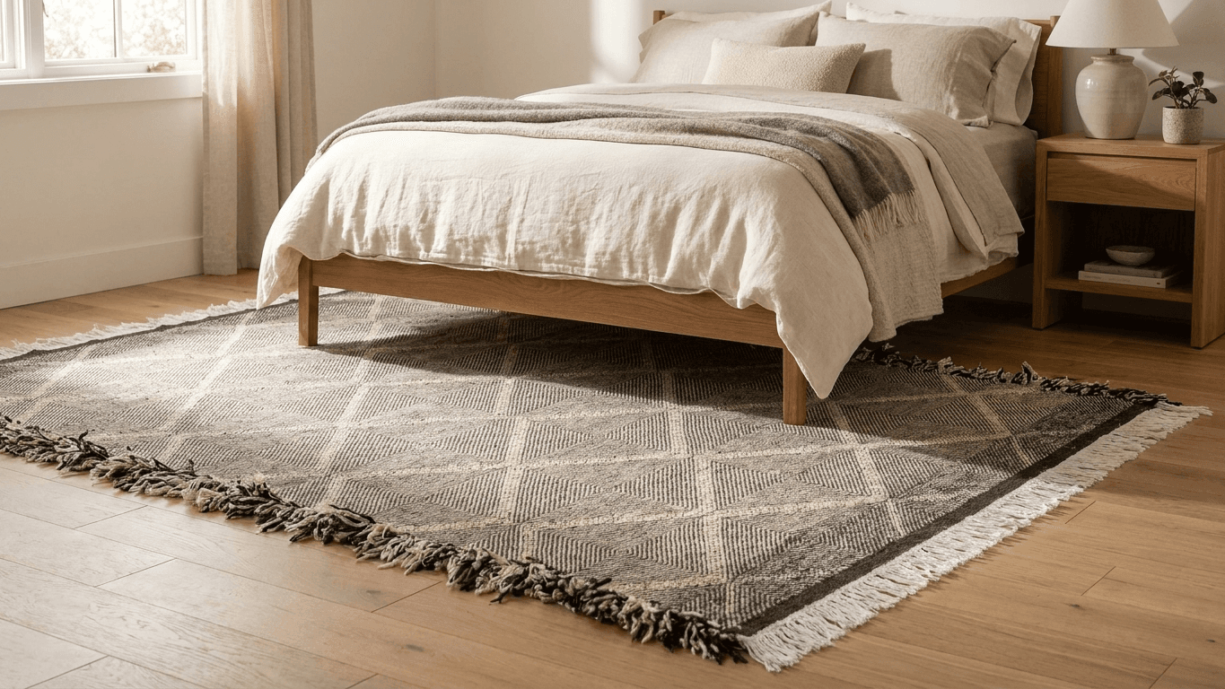 Ivory Chevron Kilim Taznakht Rug