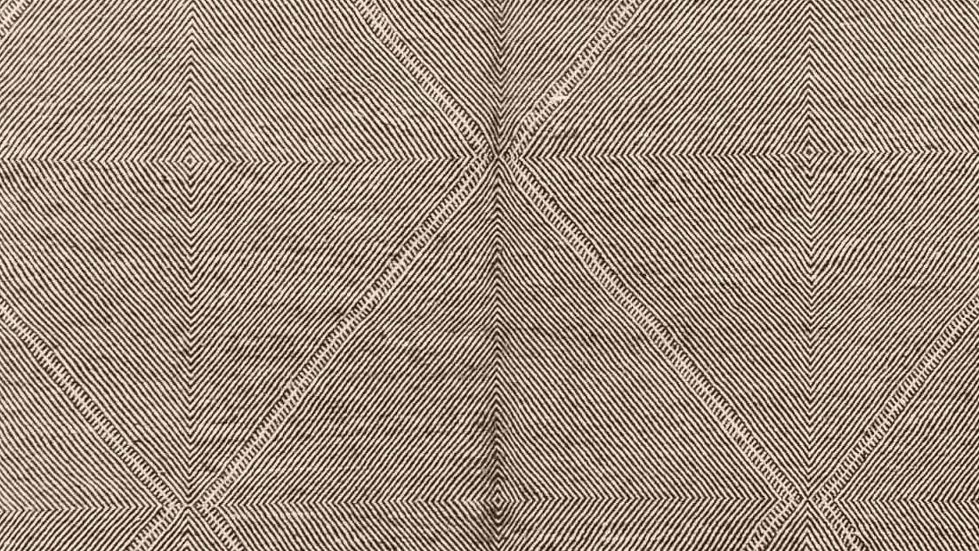 Neutral Diamond Grid Kilim Rug
