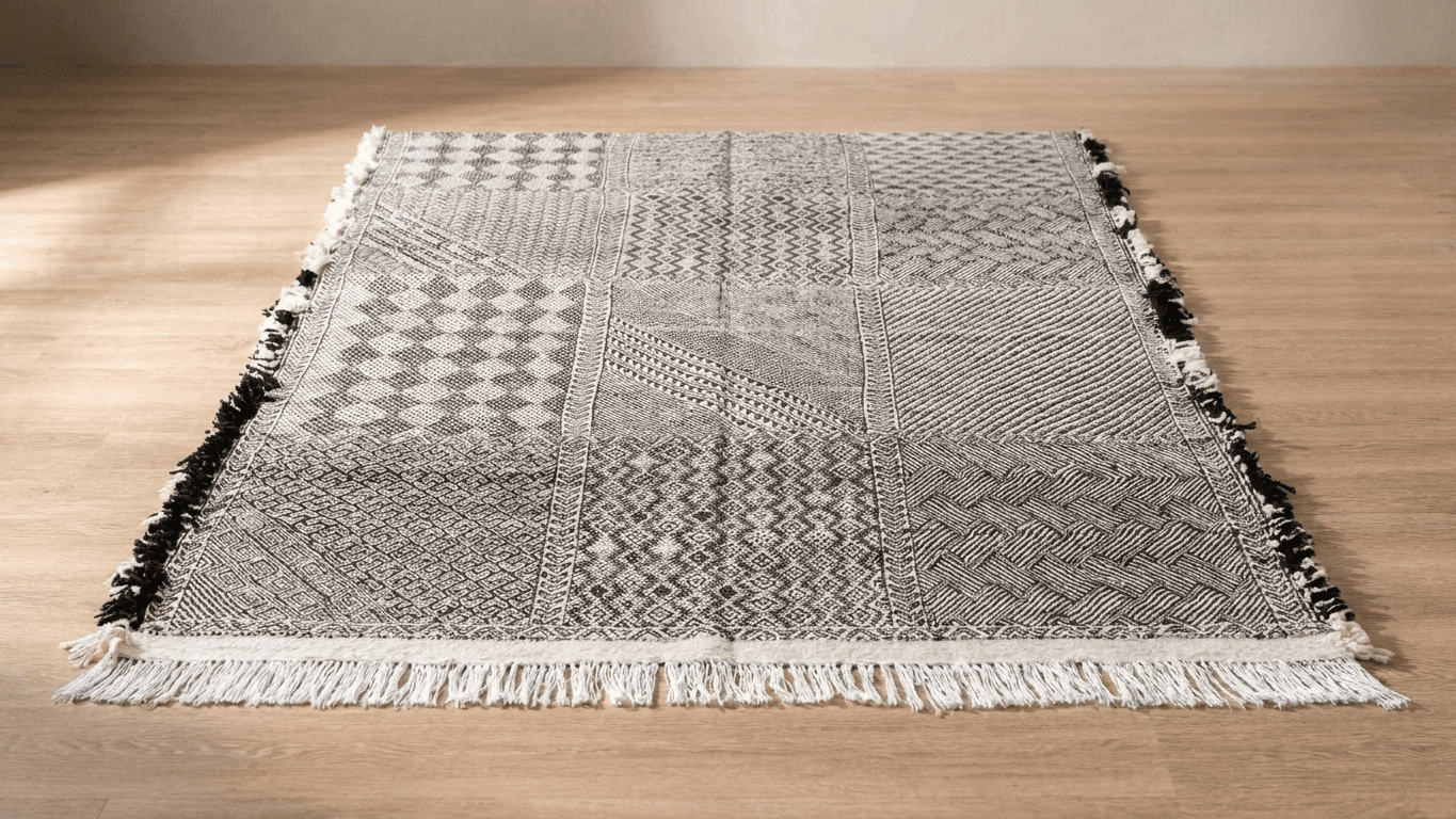 Neutral Patchwork Kilim Taznakht Rug