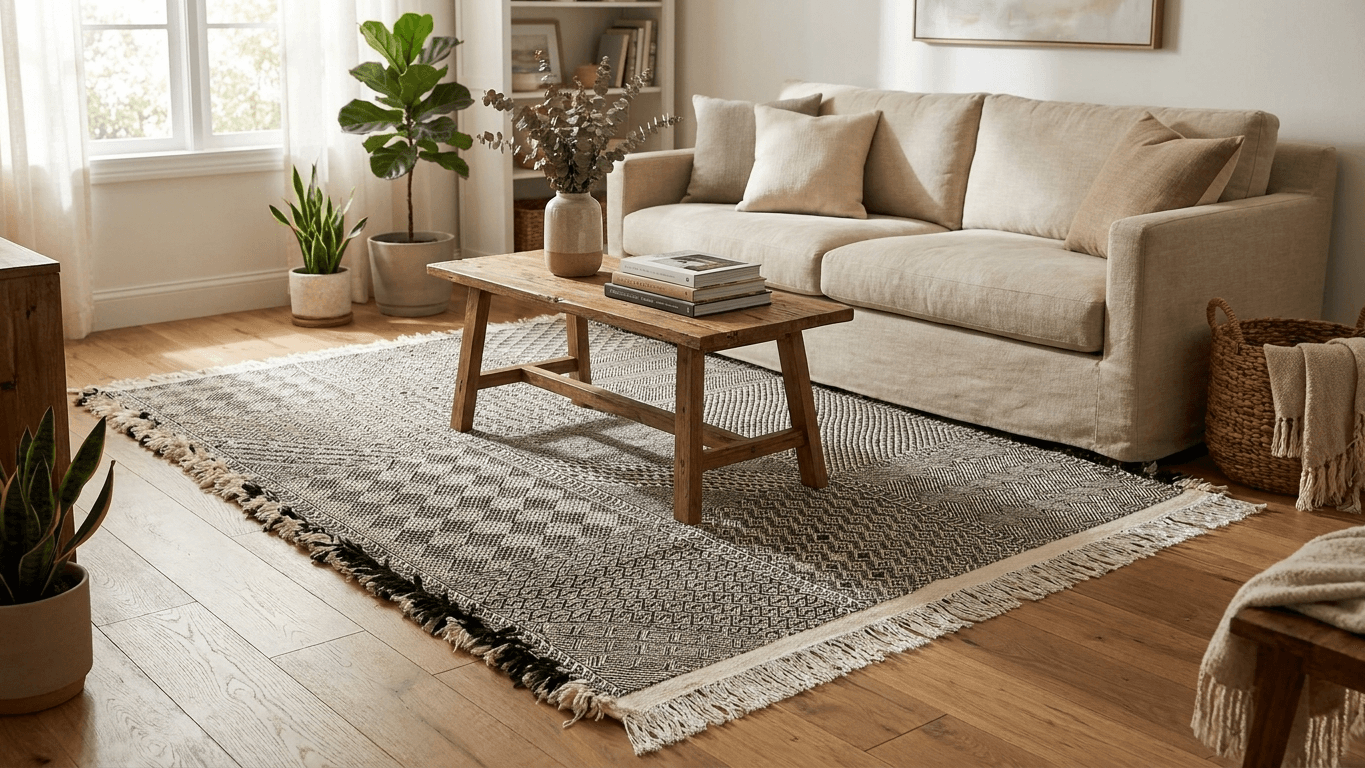 Neutral Patchwork Kilim Taznakht Rug