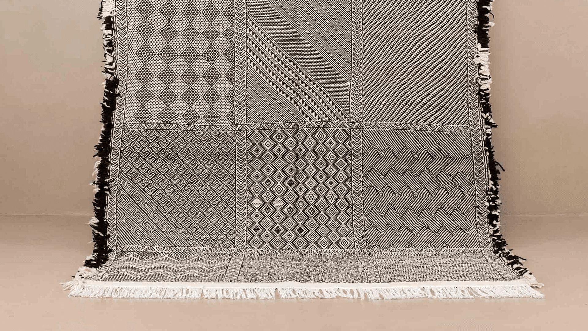 Neutral Patchwork Kilim Taznakht Rug