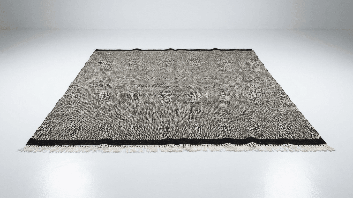 Neutral Fringed Border Kilim Taznakht Rug