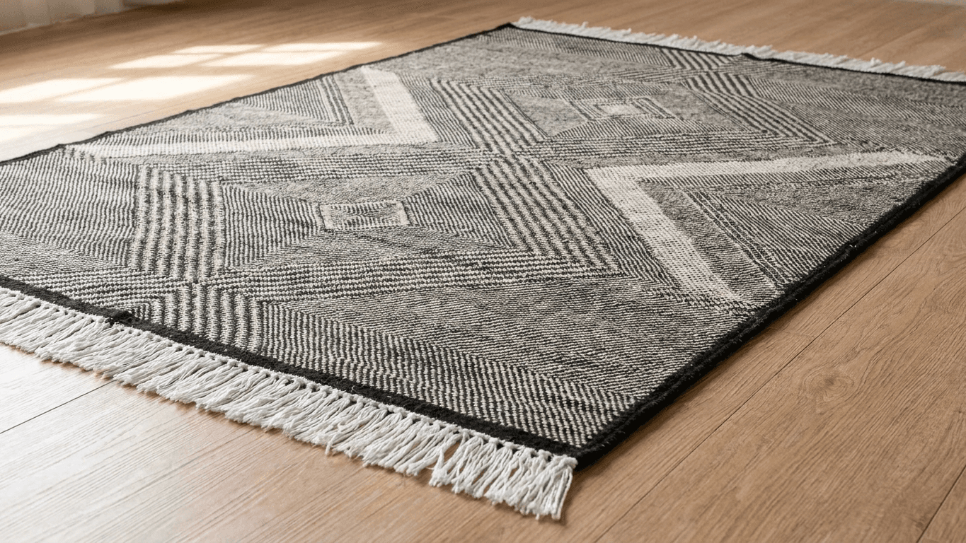 Black X-Motif Taznakht Rug