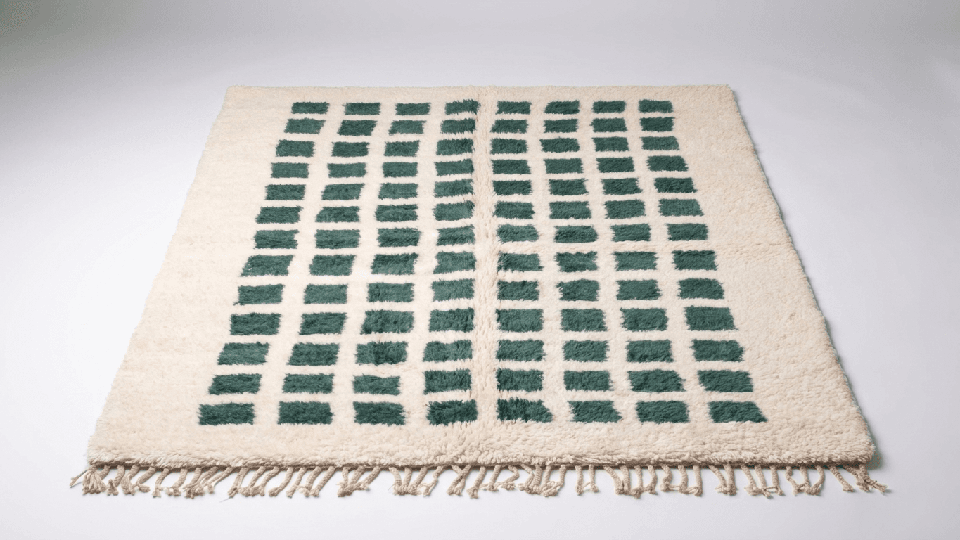 Handmade Wool Rug Boho Beni Ourain Living Room Decor