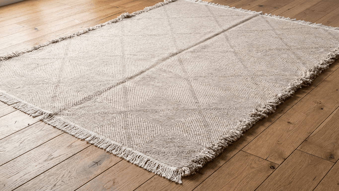 Neutral Herringbone Kilim Taznakht Rug