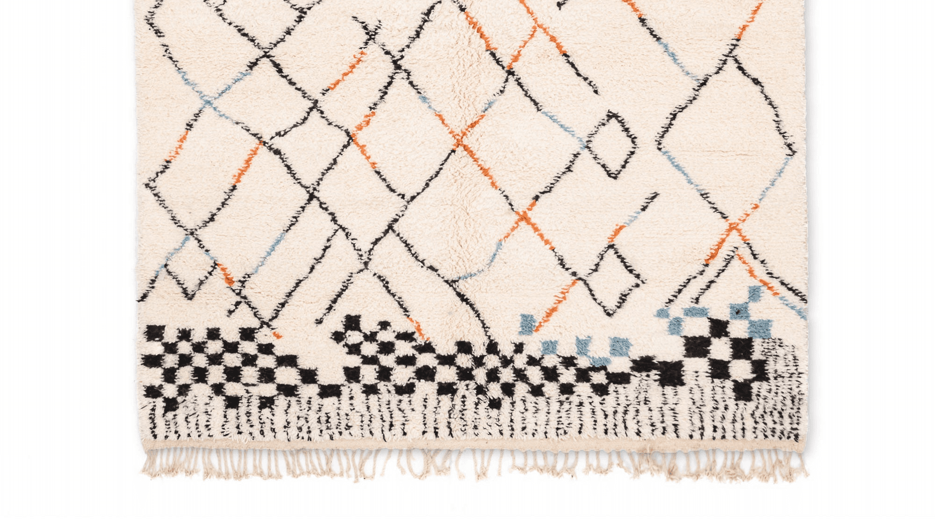 Handmade Wool Rug Boho Beni Ourain Living Room Decor