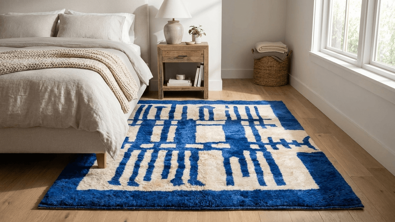 Handmade Wool Rug Boho Living Room Decor