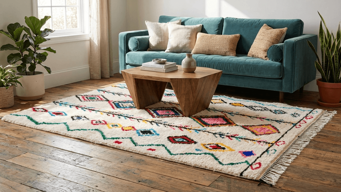 Multicolor Diamond Azilal Rug