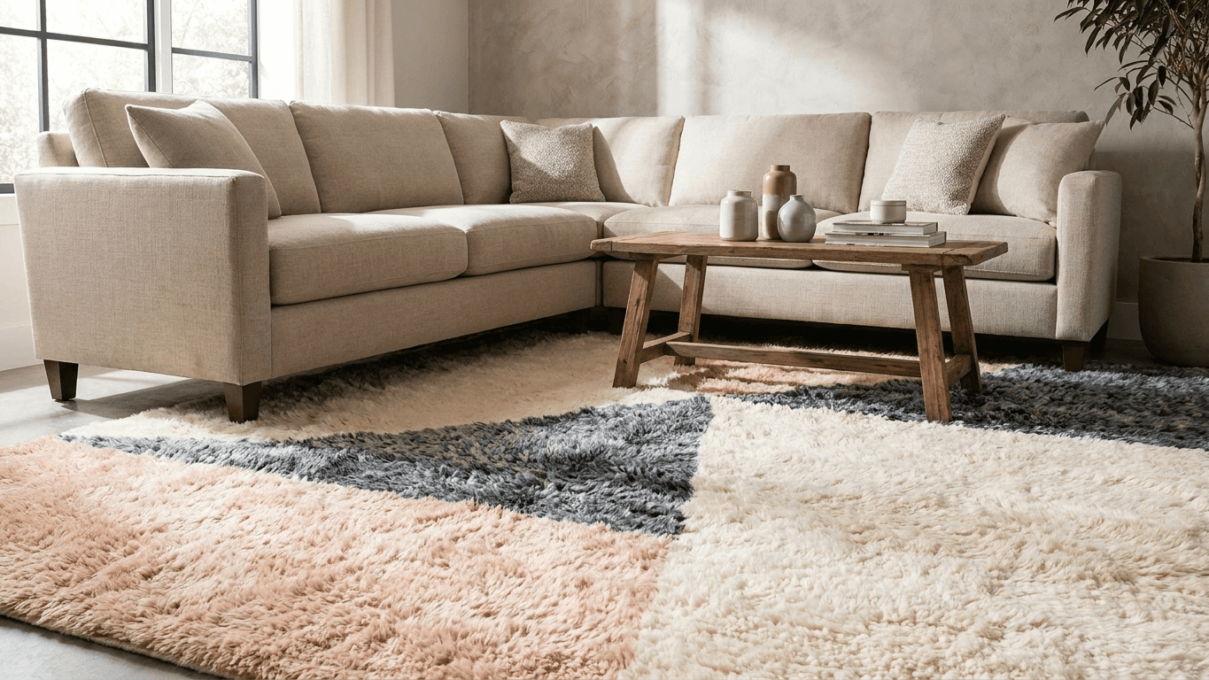 Handmade Wool Rug  Boho Living Room Decor