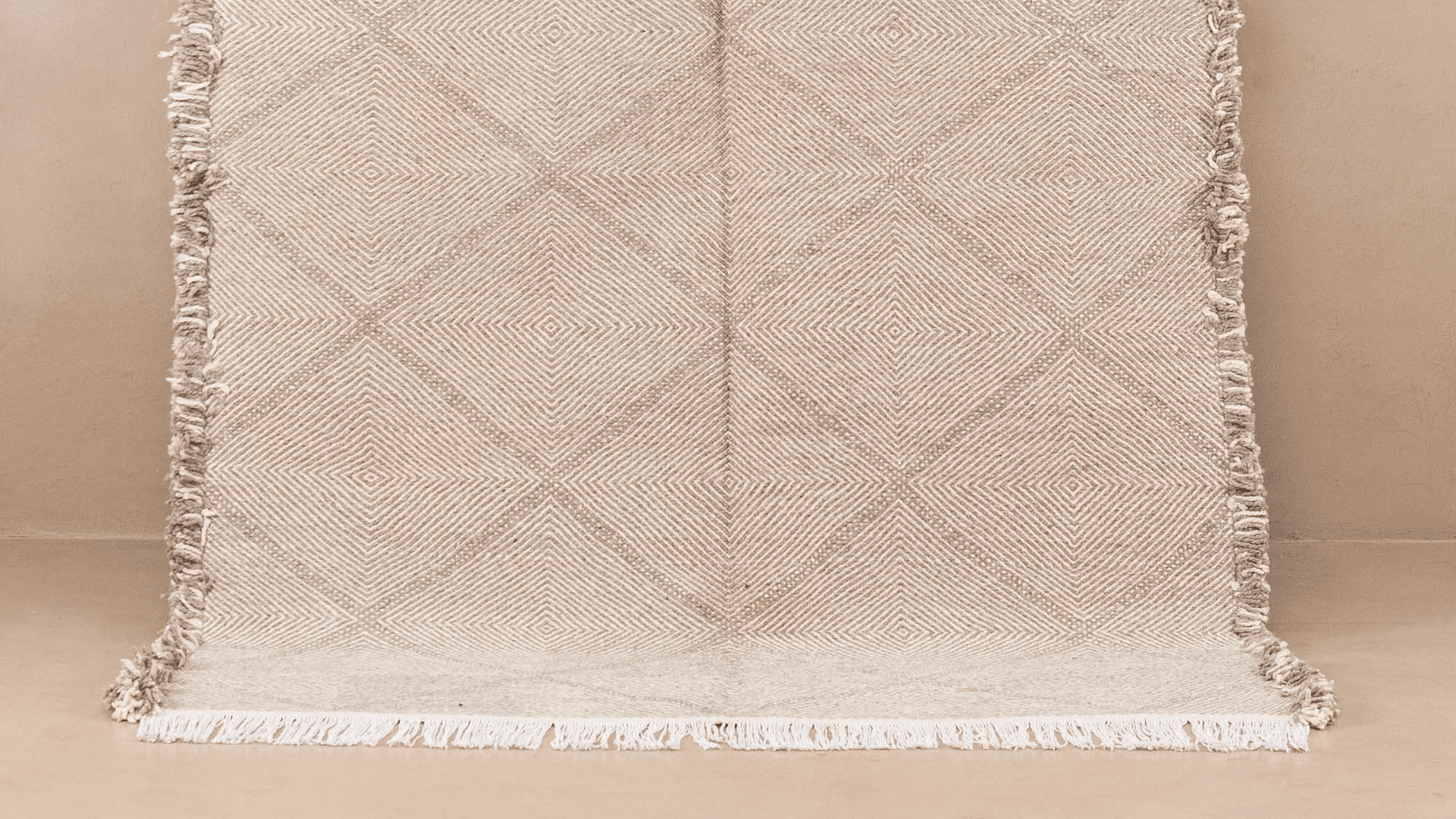 Neutral Herringbone Kilim Taznakht Rug