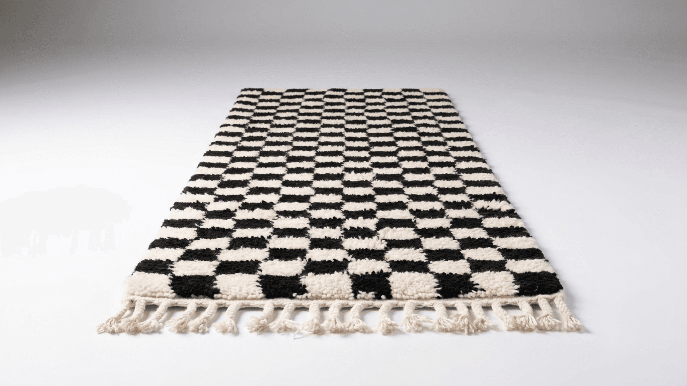 Handmade Wool RugsBoho Beni Ourain Bedroom Runner