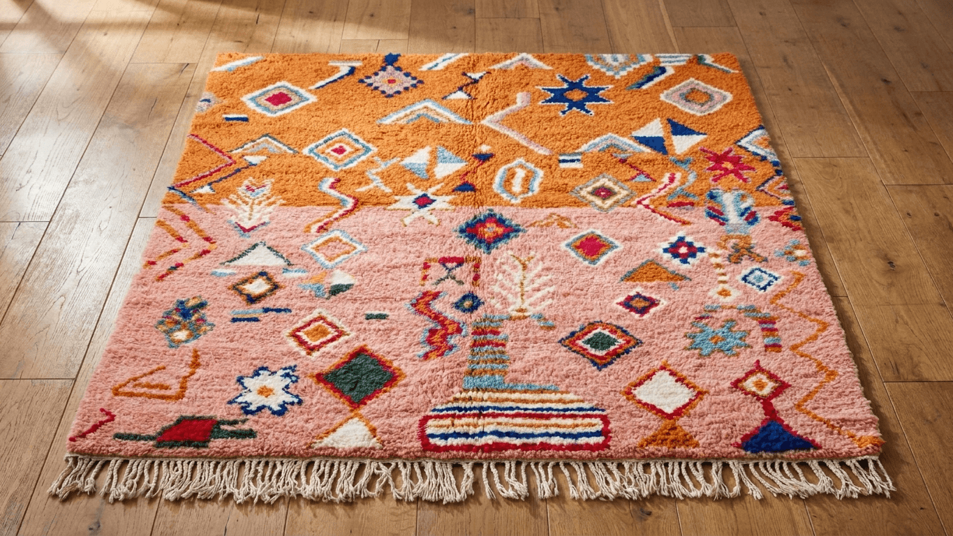 Handmade Wool Rugs  Boho Living Room Decor