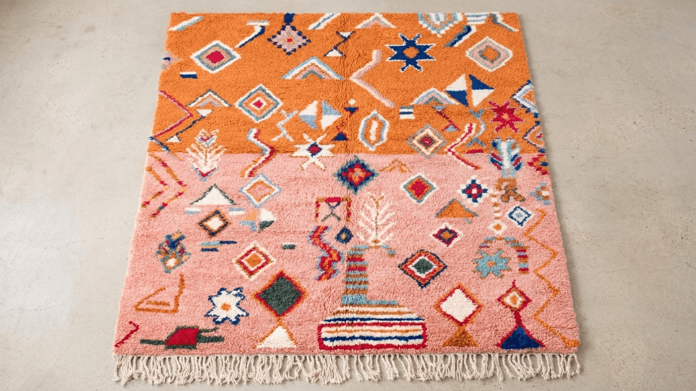 Handmade Wool Rugs  Boho Living Room Decor