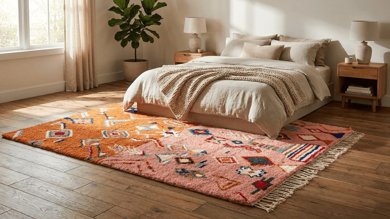 Handmade Wool Rugs  Boho Living Room Decor