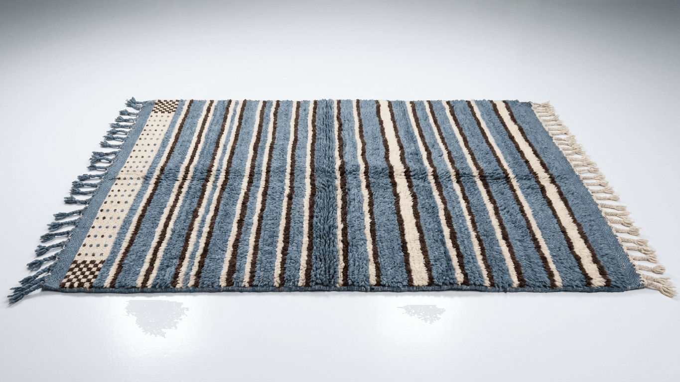 Blue Striped Kilim Taznakht Rug