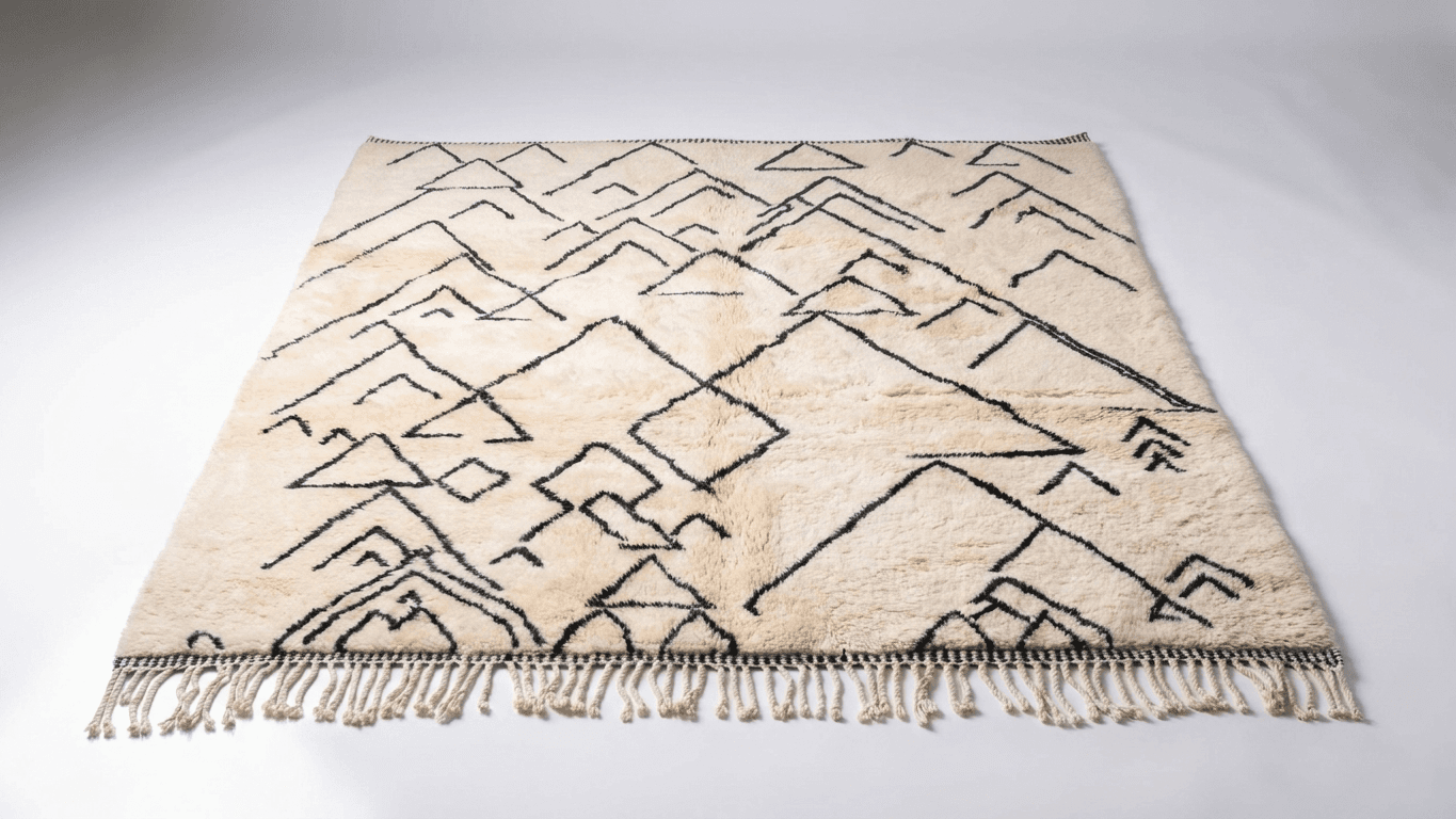 Handmade Wool Rug Beni Mrirt Boho Custom Size Home Decor