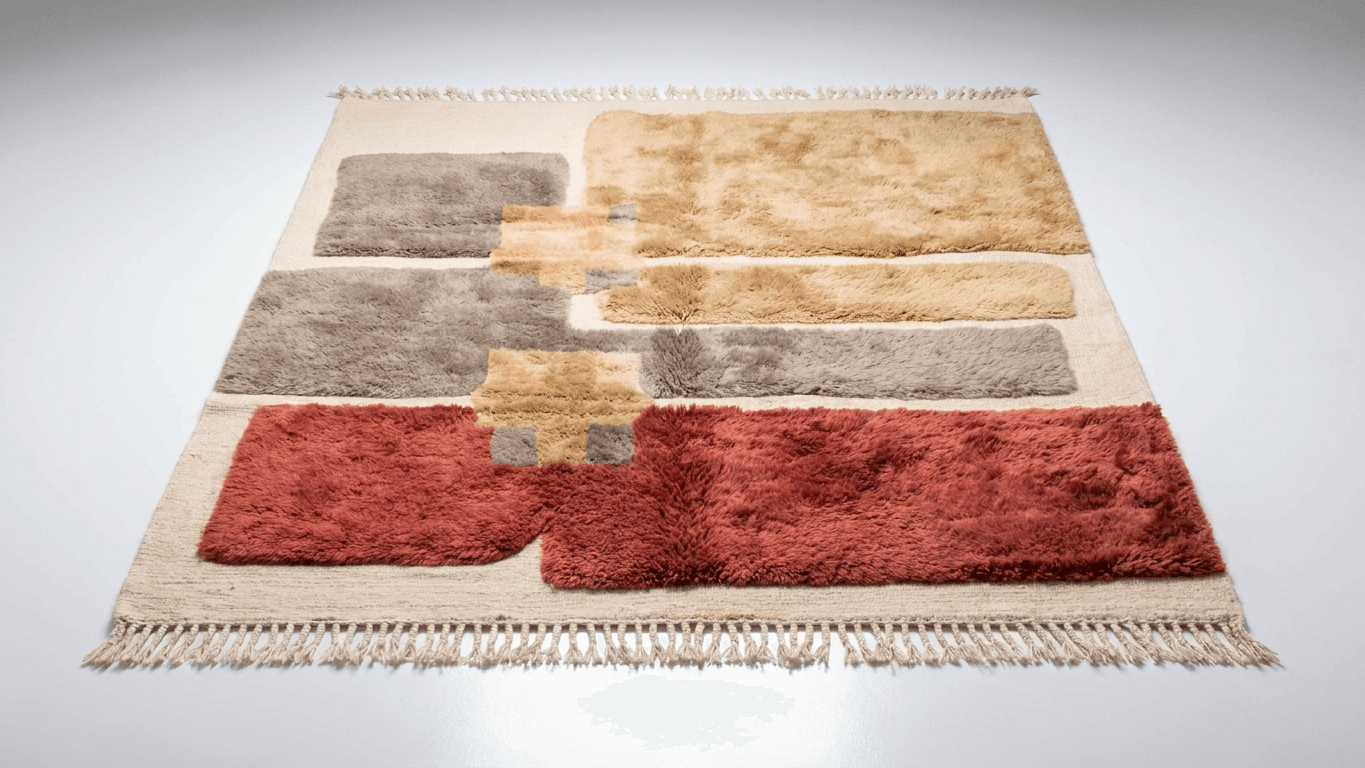 Handmade Wool Rug - Beni Mrirt - Boho Modern Decor