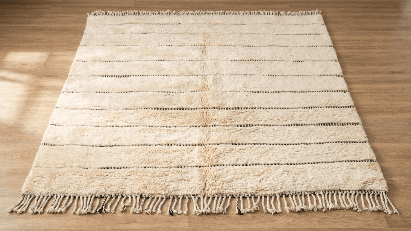 Handmade Wool Rug Beni Mrirt Boho Decor Custom Size