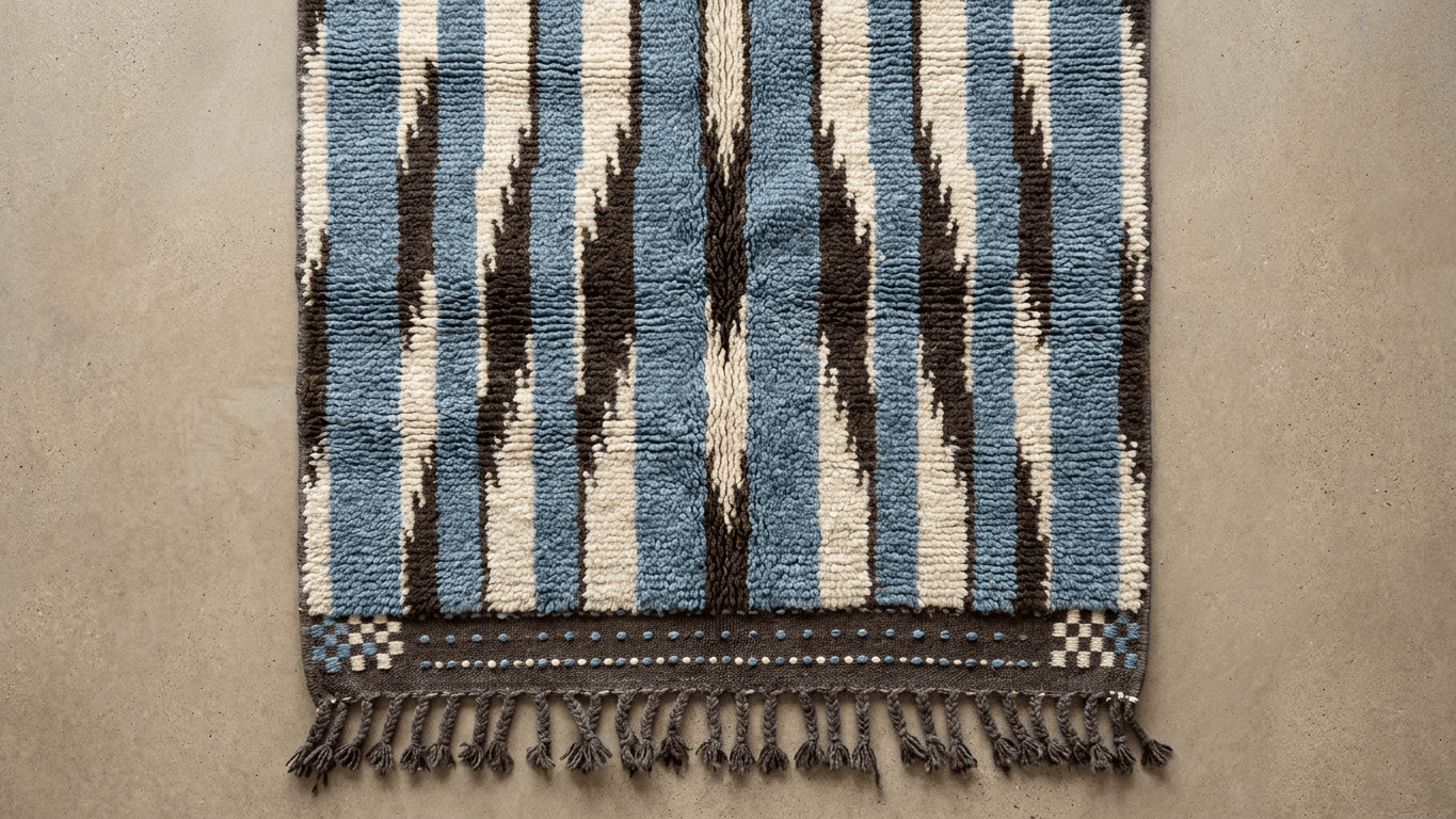 Blue Striped Kilim Taznakht Rug