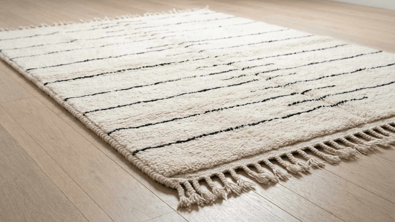 Handmade Wool Rugs Beni Mrirt Boho Style Bedroom Decor