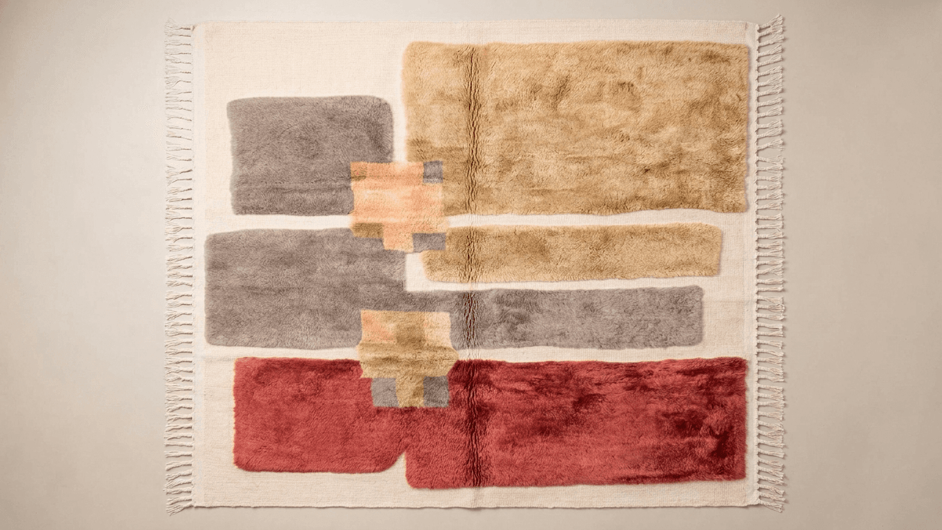Handmade Wool Rug - Beni Mrirt - Boho Modern Decor