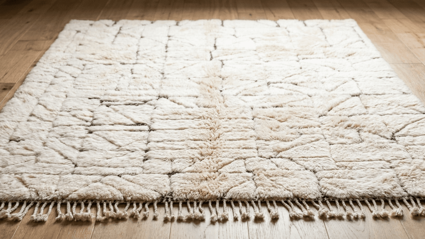 Handmade Wool Rug Beni Mrirt Custom Size Boho Decor
