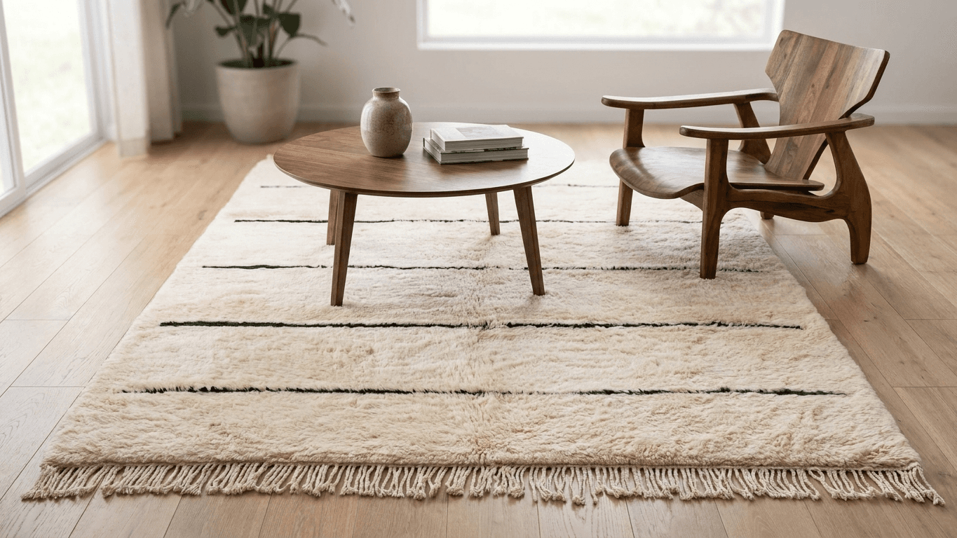 Handmade Wool Rugs Beni Mrirt Boho Style Bedroom Decor