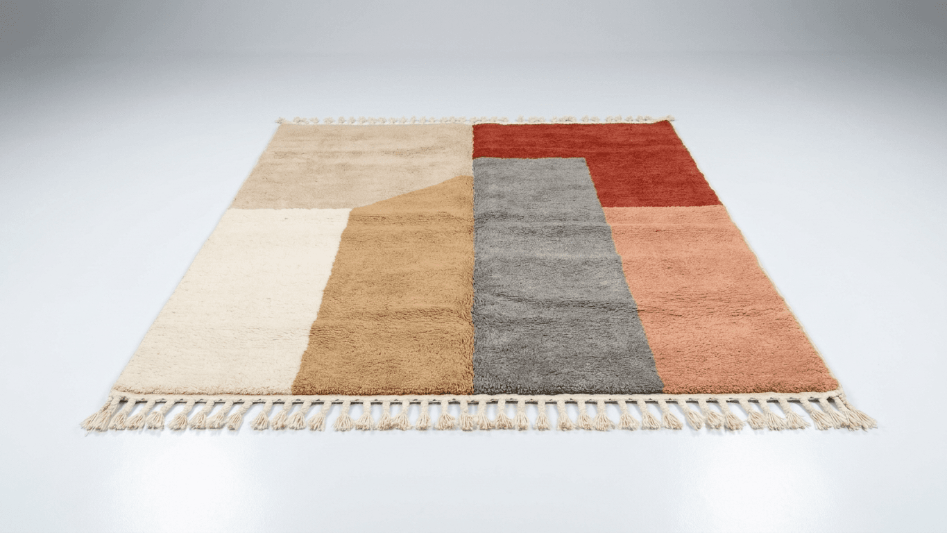 Handmade Wool Rug - Beni Mrirt - Boho Modern Decor