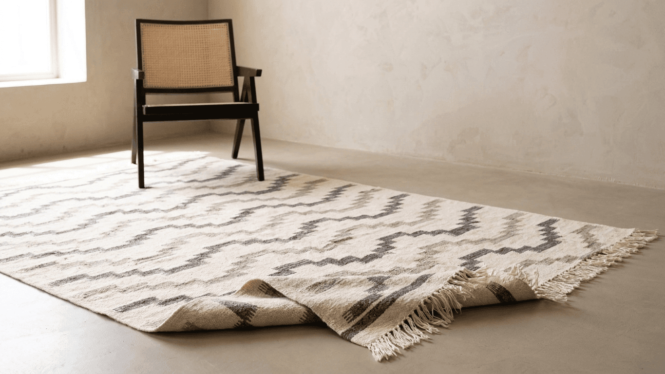 Ivory Zigzag Taznakht Rug