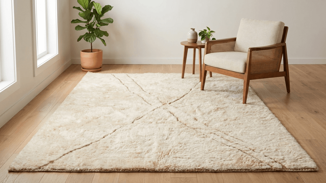 Handmade Wool Rug Beni Mrirt Boho Living Room Decor