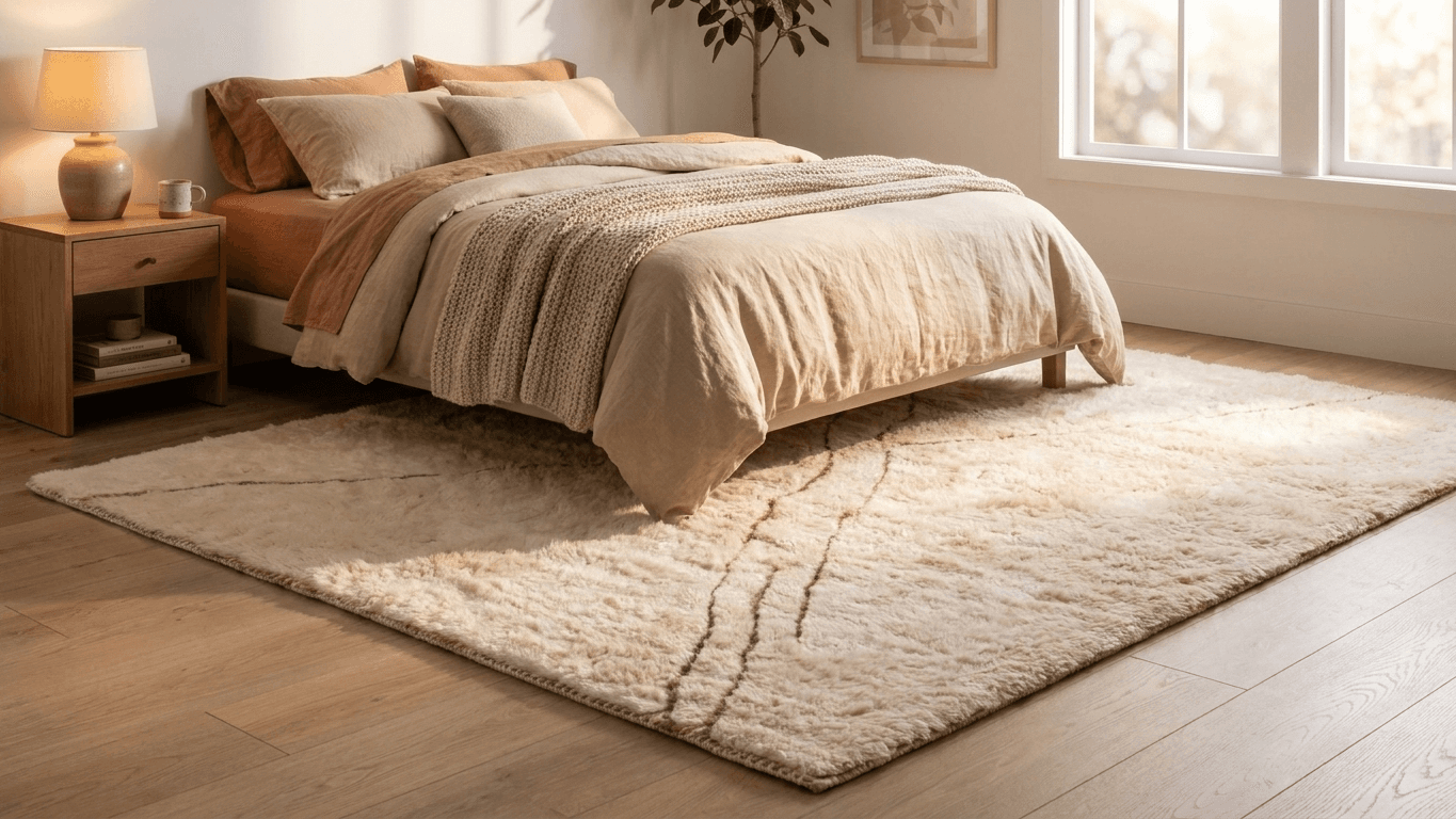 Handmade Wool Rug Beni Mrirt Boho Living Room Decor