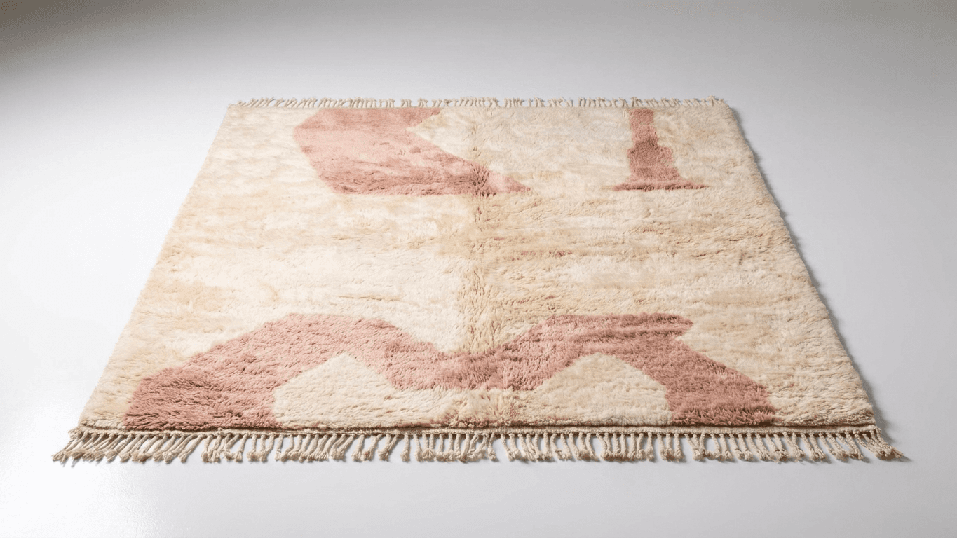 Handmade Wool Beni Mrirt Rug - Boho Modern Decor for Living Room
