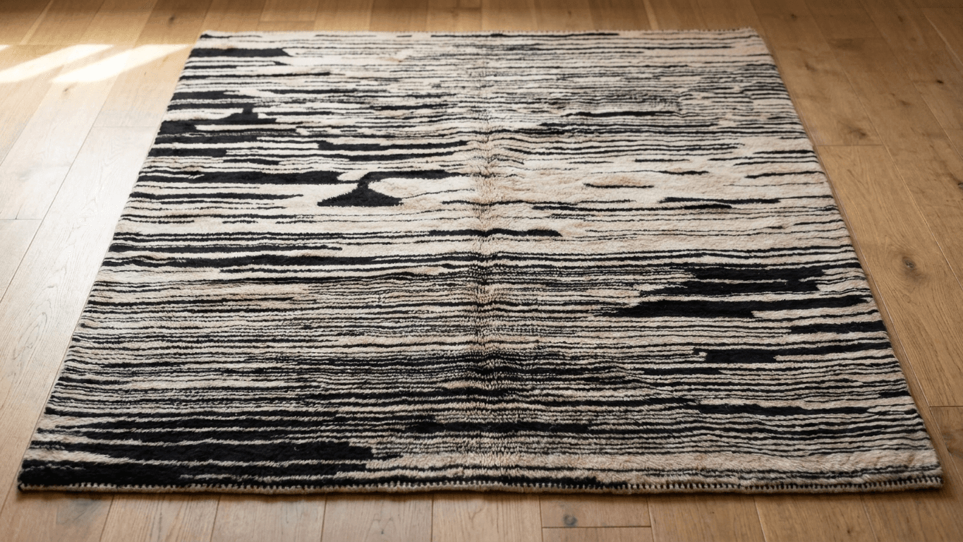 Handmade Wool Rugs Beni Mrirt Boho Minimalist Home Decor