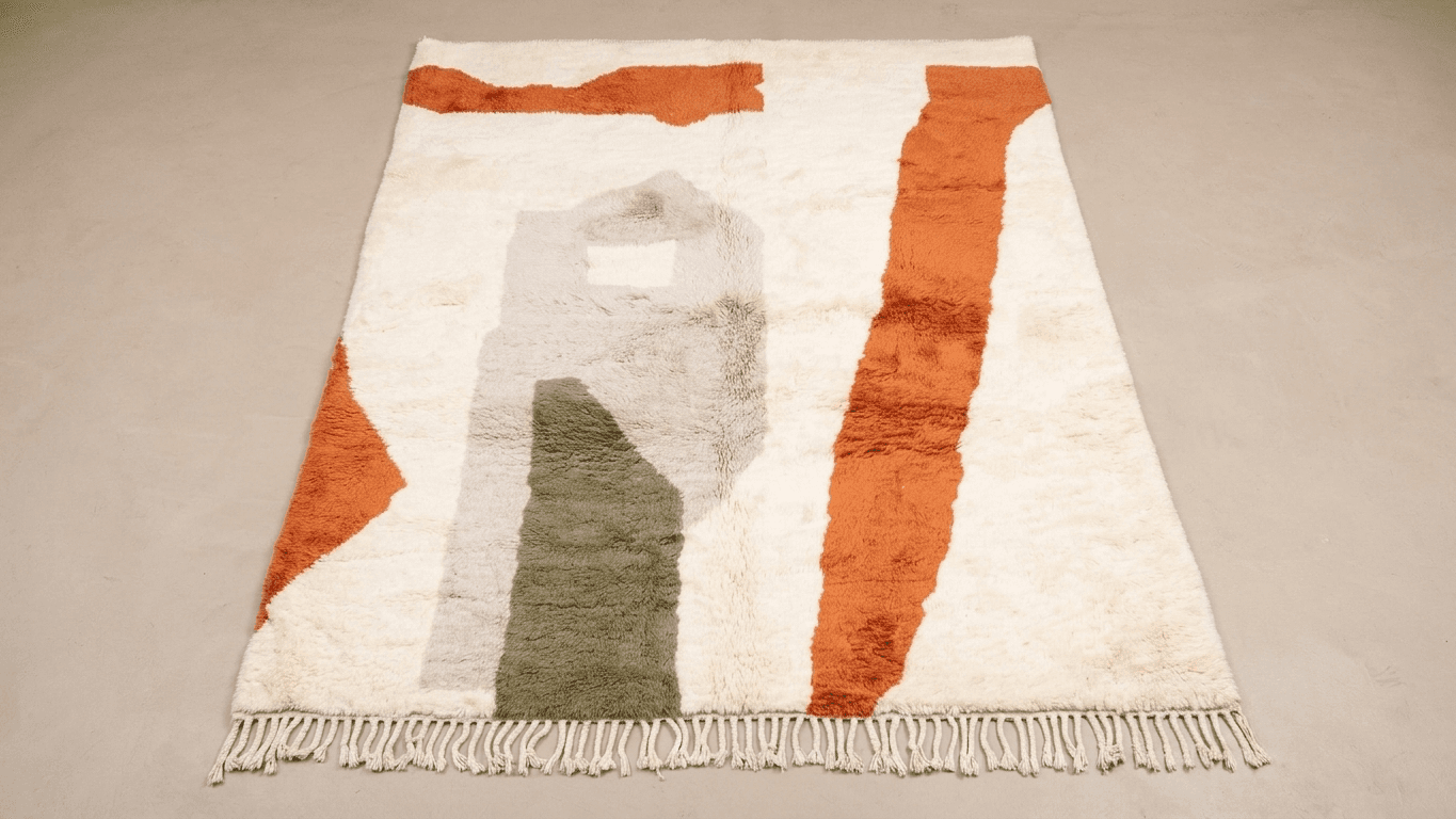 Handmade Wool Rug Beni Mrirt Boho Decor Custom Size