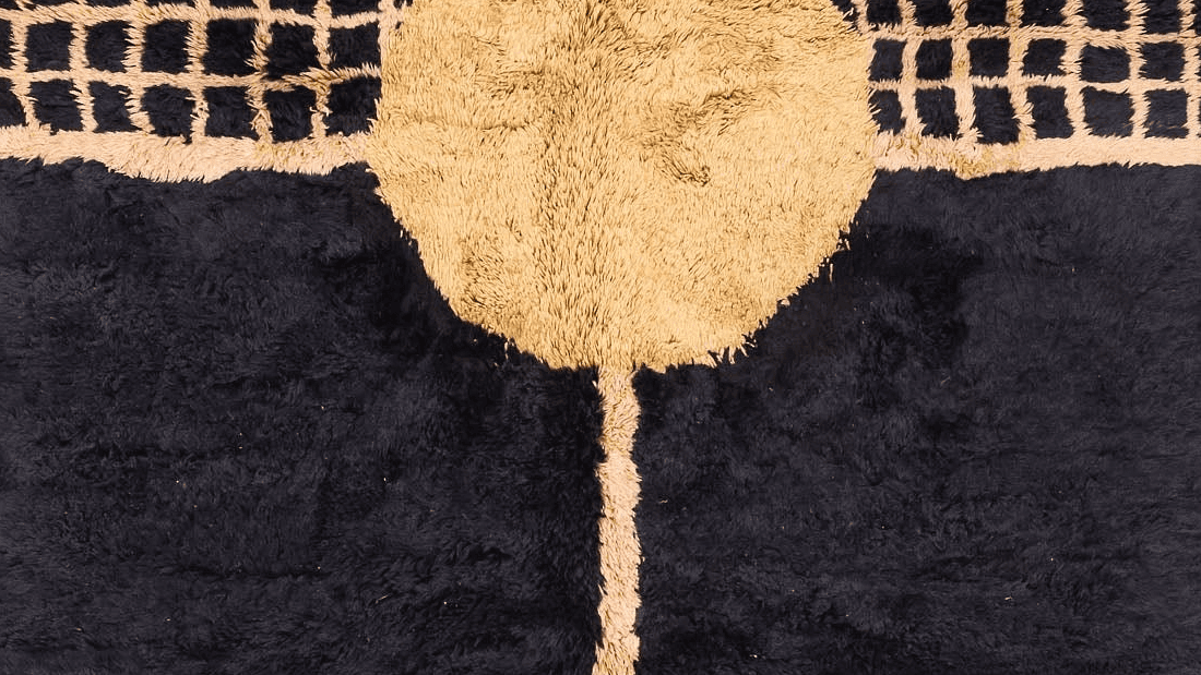 Handmade Wool Rugs Beni Mrirt Boho Custom Size Living Room Decor