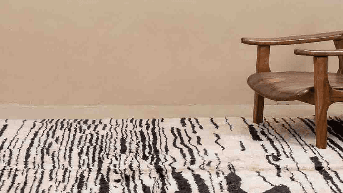 Handmade Wool Rugs Beni Mrirt Boho Minimalist Home Decor