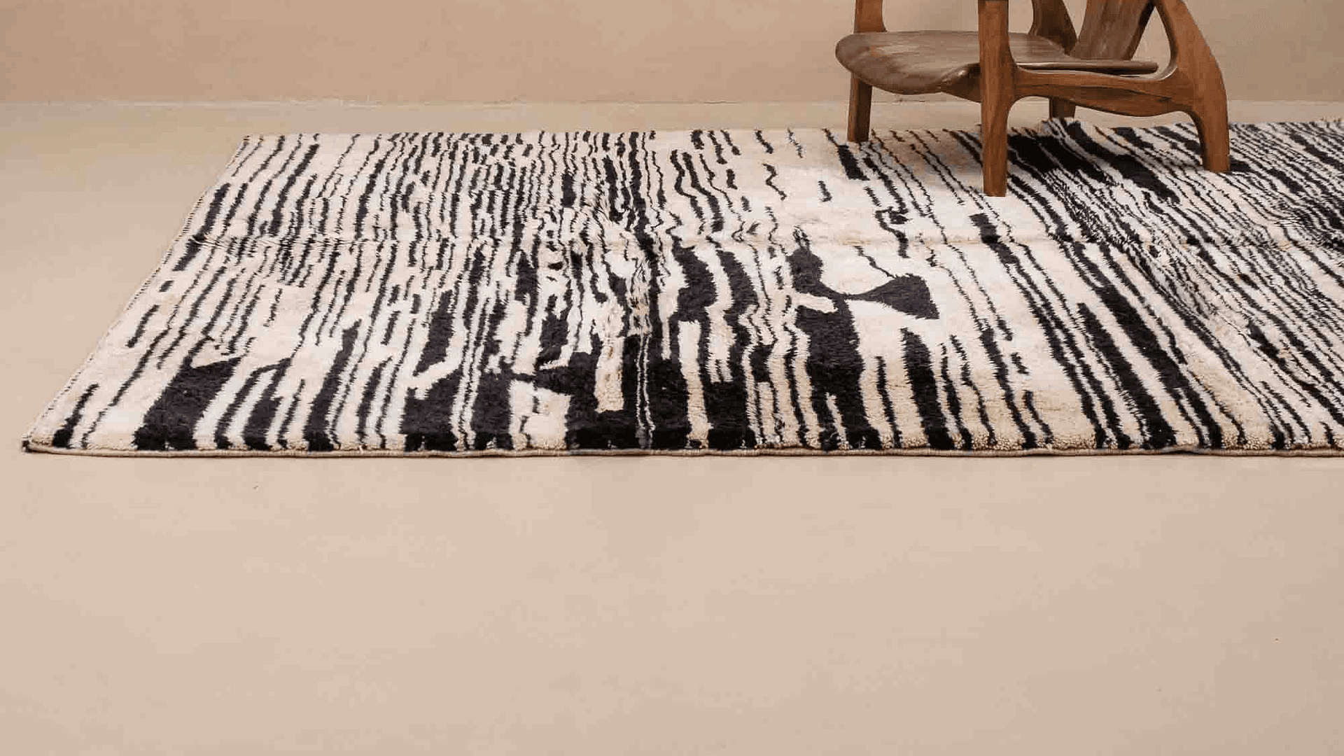 Handmade Wool Rugs Beni Mrirt Boho Minimalist Home Decor