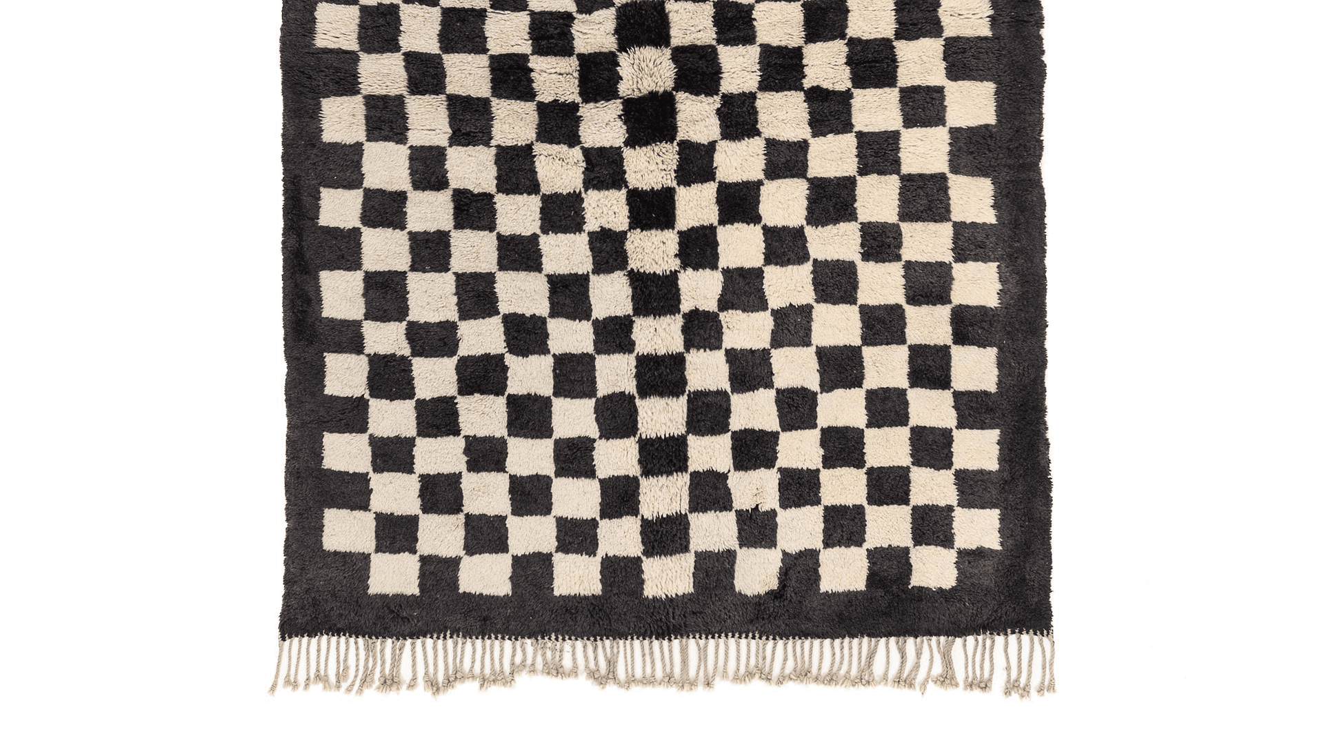 Handmade Wool Beni Mrirt Rug Custom Size Boho Living Room