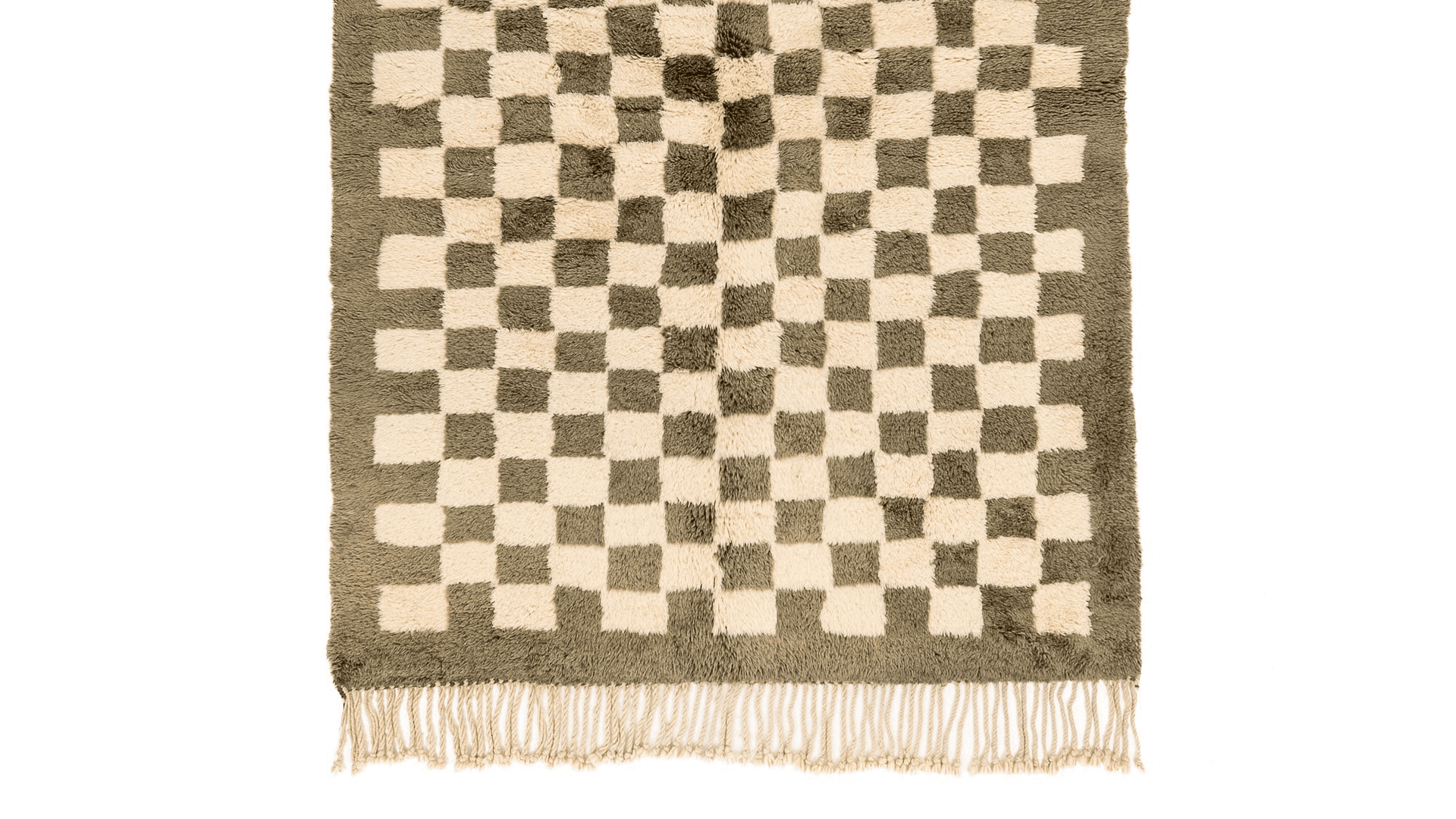 Handmade Wool Beni Mrirt Rug Custom Size Boho Living Room