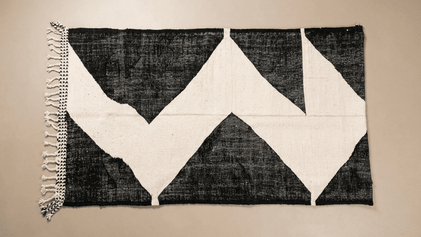 Black Chevron Kilim Taznakht Rug