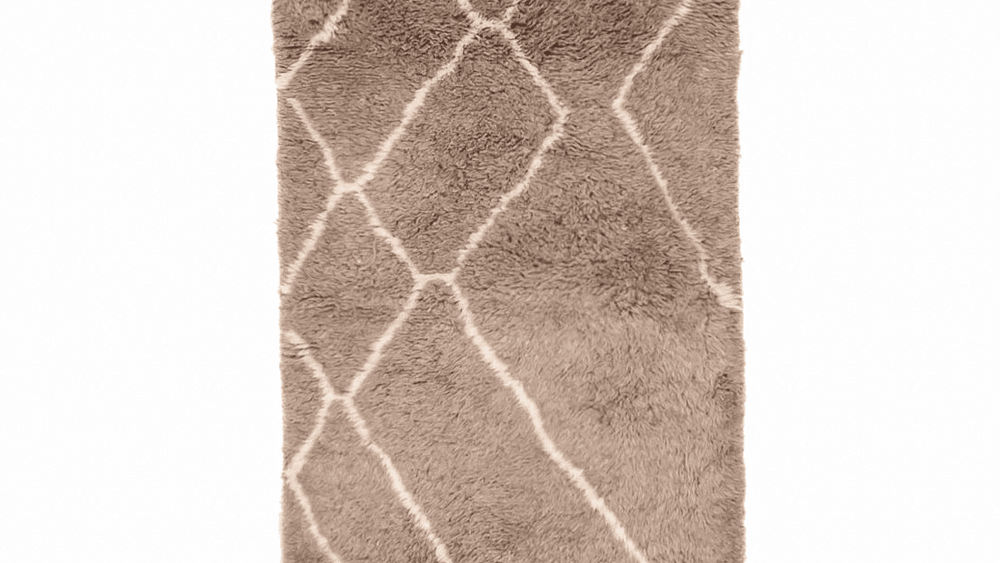Handmade Wool Beni Mrirt Rug Custom Size Boho Living Room Decor