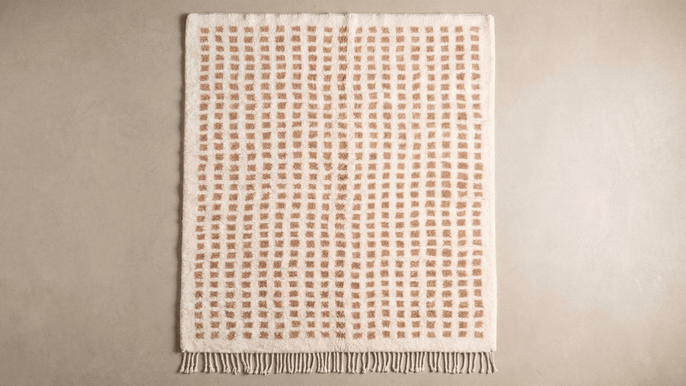 Handmade Wool Rug Beni Ourain  Boho Living Room Decor