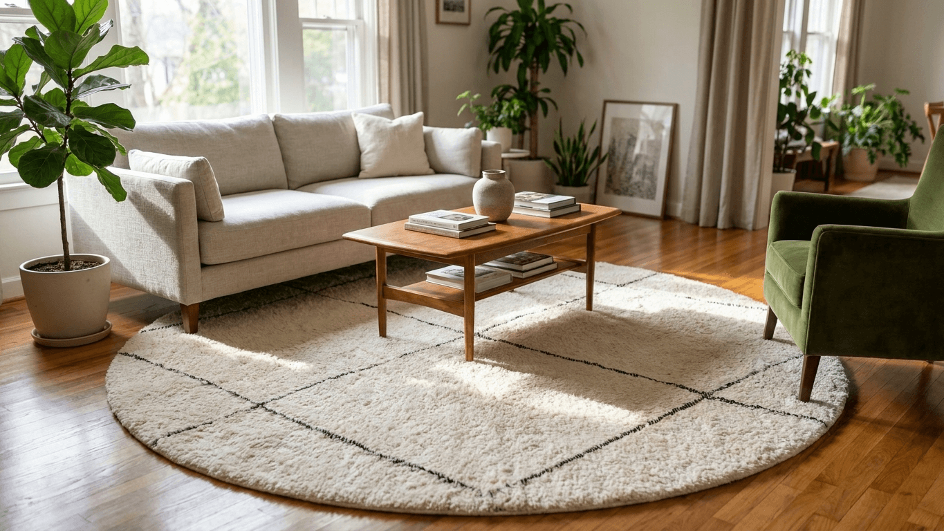 Ivory Open Diamond Beni Ourain Rug