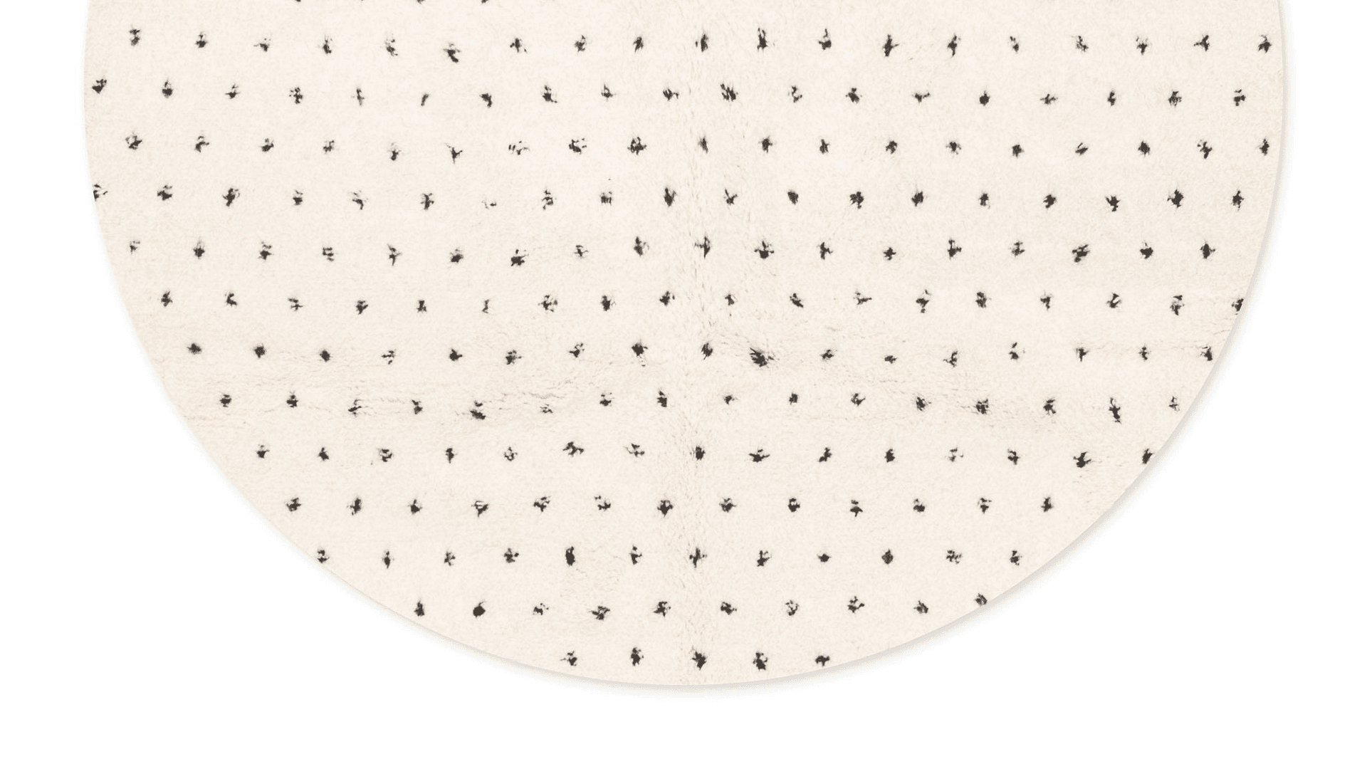 Ivory Speckled Round Beni Ourain Rug