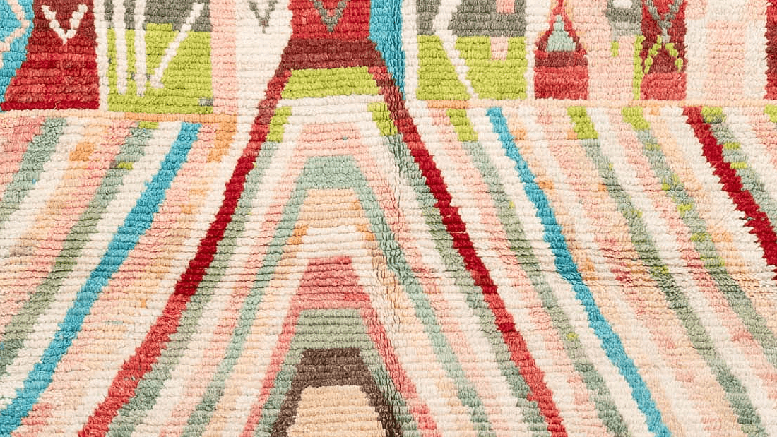 Handmade Boujad Wool Rug Custom Size Boho Decor Living Room