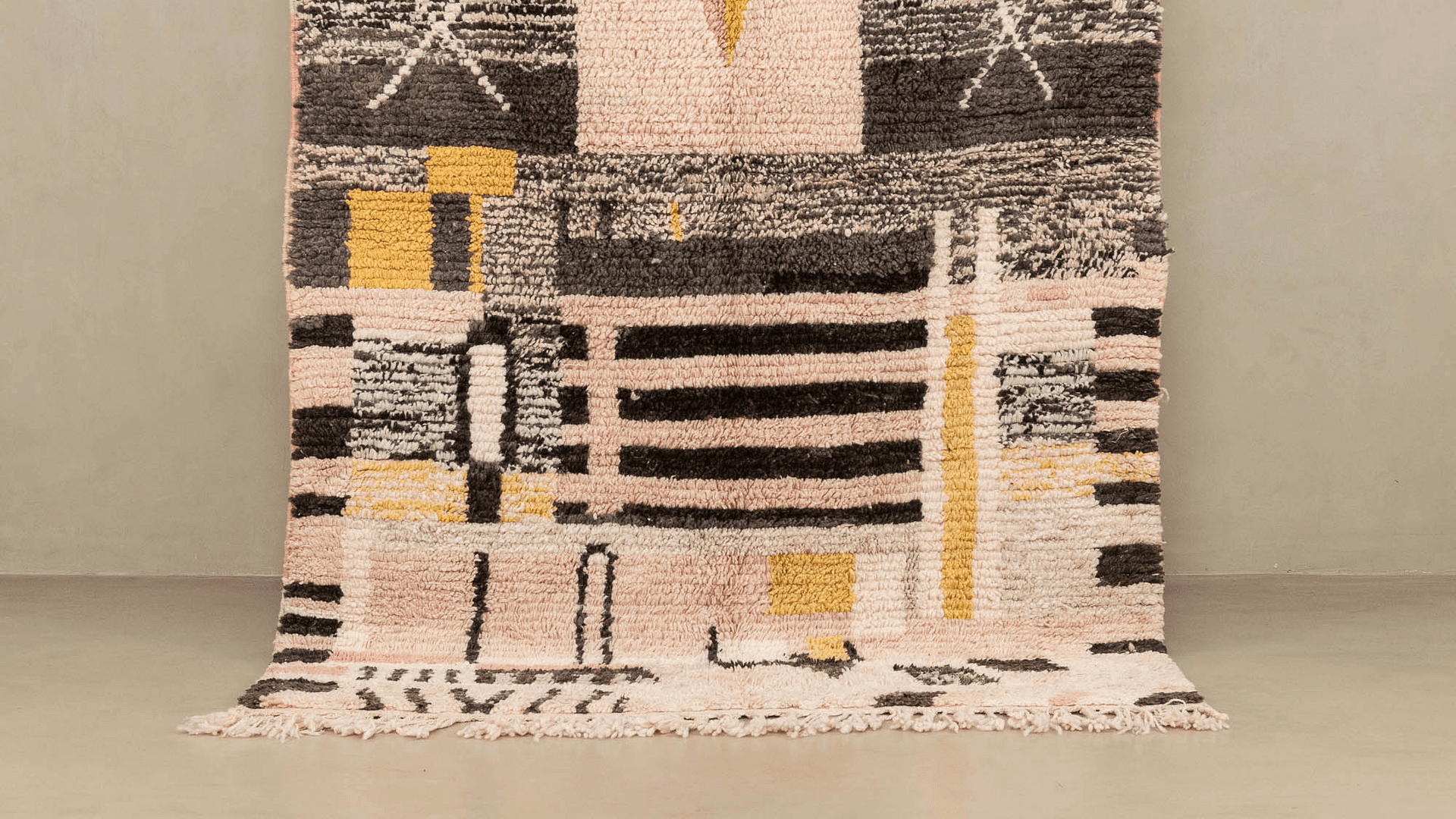 Handmade Wool Boujad Rug Custom Size Boho Living Room