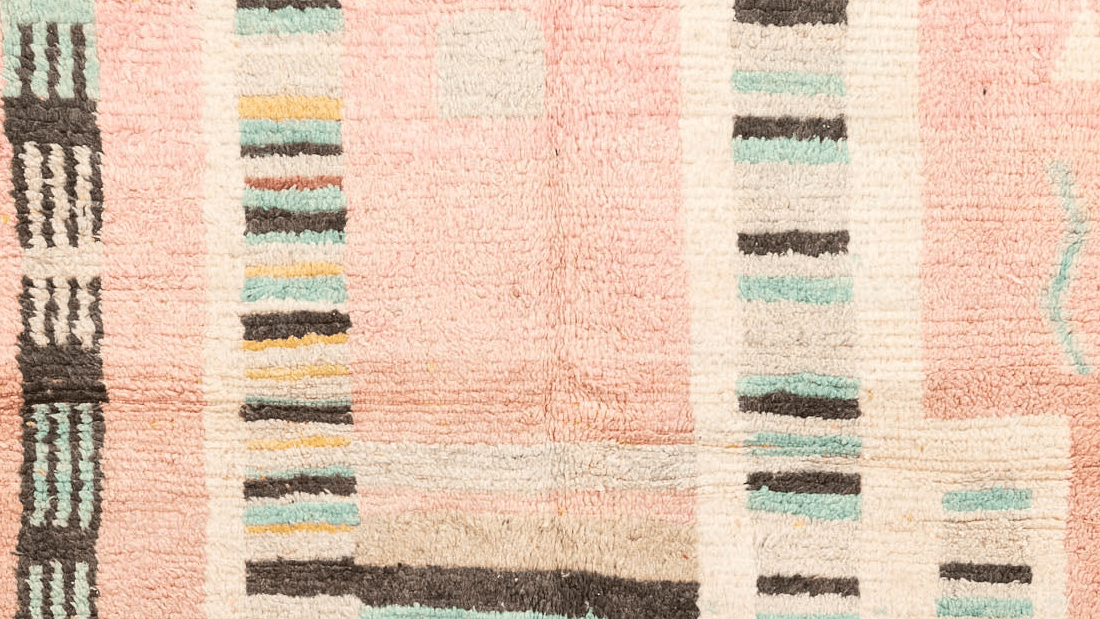 Handmade Wool Boujad Rug, Custom Size Boho Bedroom Decor