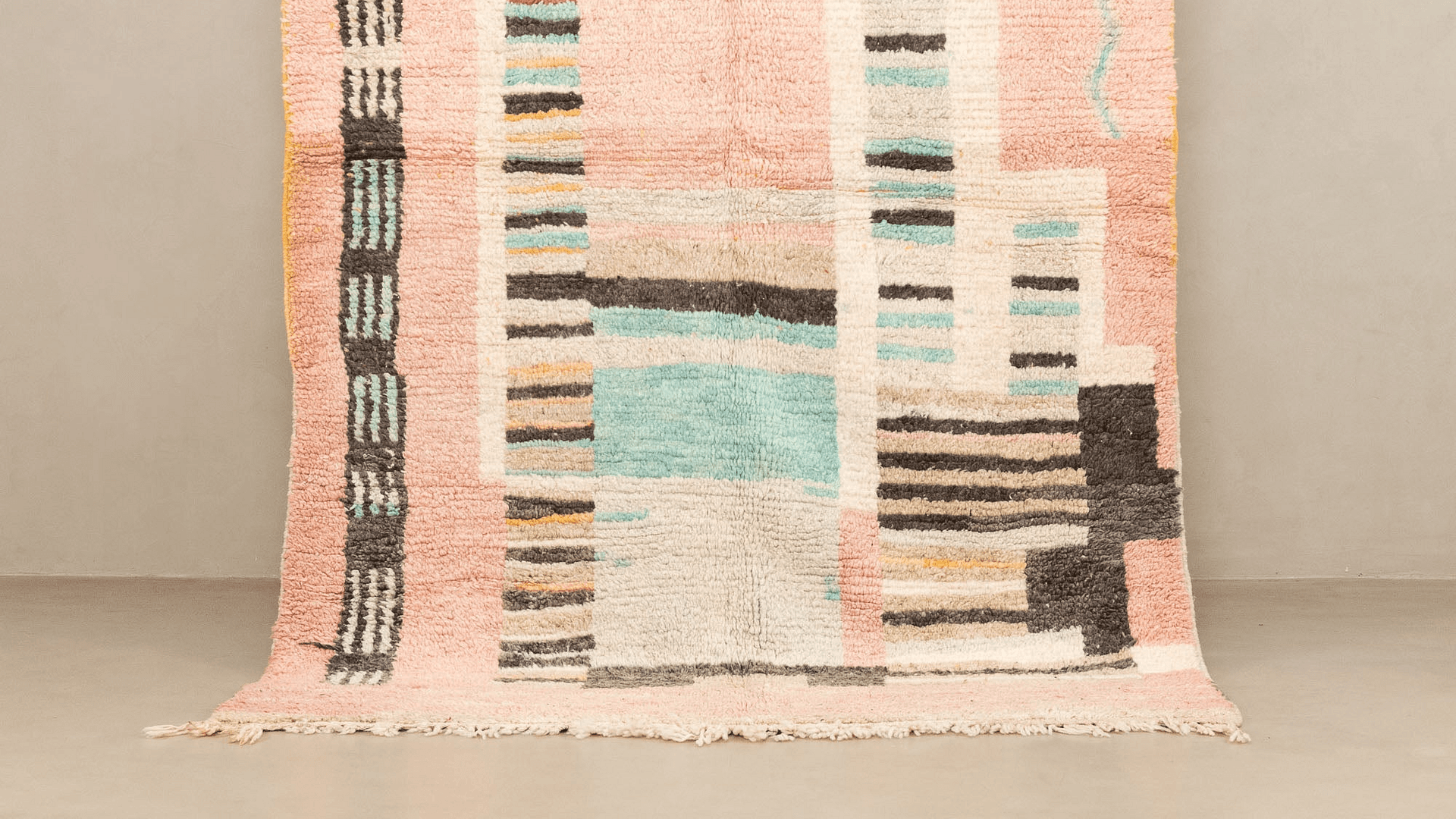 Handmade Wool Boujad Rug, Custom Size Boho Bedroom Decor