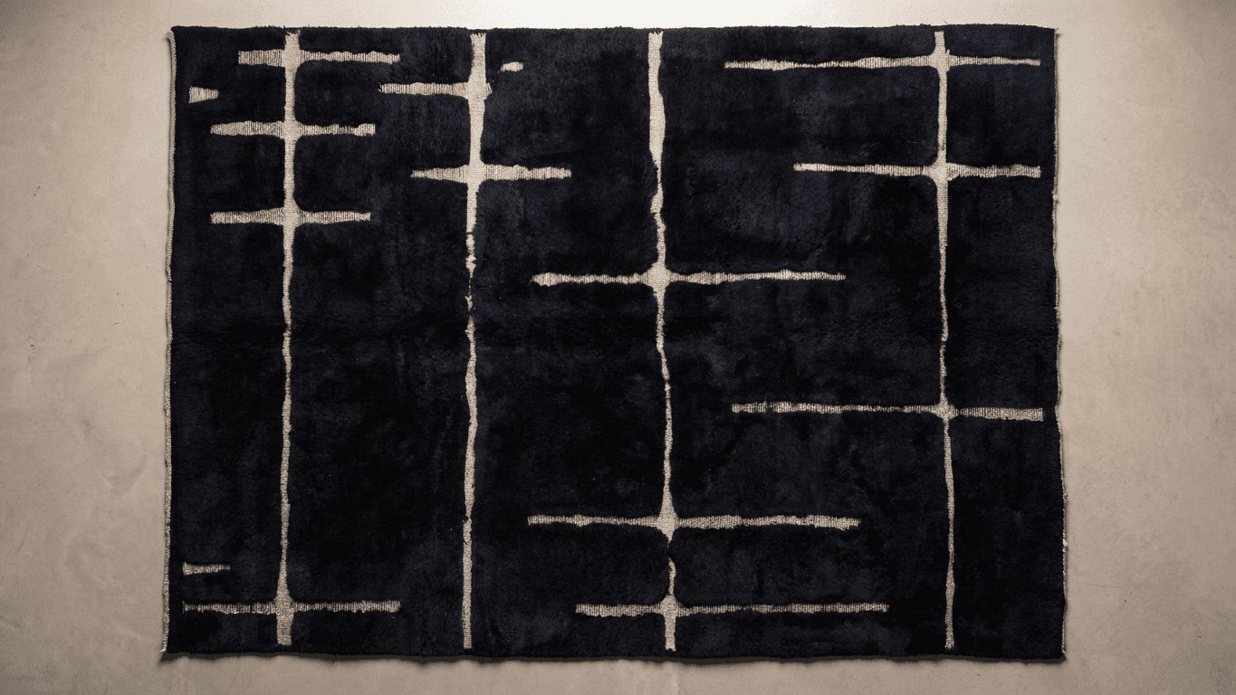 Handmade Wool Beni Mrirt Rug - Boho Custom Size for Living Room Decor